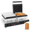 Commercial Waffle Maker - Double - Manual - 4kW - Shape: 2 Brussels Waffles - plates with Teflon coating