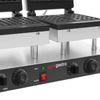 Commercial Waffle Maker - Double - Manual - 4kW - Shape: 2 Brussels Waffles - plates with Teflon coating