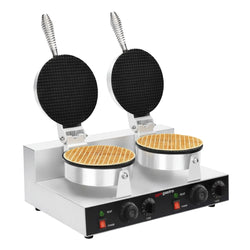 Gofrownica - podwójna - 2,6 kW - do rożków lodowych - Ø 190 mm