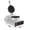 Commercial Waffle Maker - Single - Manual - 1.3kW - Shape: Hearts - Ø 180mm - plates with Teflon coating
