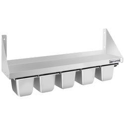 Półka ścienna na pojemniki 5x GN 1/6 – 1000x300 mm – wraz z szynami