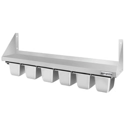 Półka ścienna – do pojemników 6x GN 1/6 – 1200x300 mm – wraz z szynami