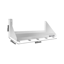 Półka ścienna na pojemniki 4x GN 1/6 – 800x300 mm – wraz z szynami