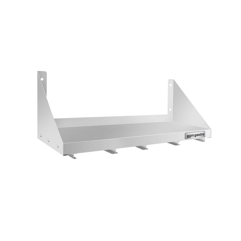 Półka ścienna na pojemniki 4x GN 1/6 – 800x300 mm – wraz z szynami