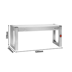 Mostek grzewczy na podczerwień – 1200 x 300 mm – z 1 podgrzewanym poziomem – z możliwością układania w stosy