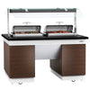 Hot buffet counter DUBLIN – 1600 mm – with 2 chafing dishes and castors