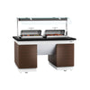 Hot buffet counter DUBLIN – 1600 mm – with 2 chafing dishes and castors