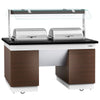 Hot buffet counter DUBLIN – 1600 mm – with 2 chafing dishes and castors