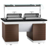 Hot buffet counter DUBLIN – 1600 mm – with 2 chafing dishes and castors