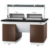 Hot buffet counter DUBLIN – 1600 mm – with 2 chafing dishes and castors