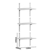 Półka naścienna ECO – stal nierdzewna – 1200 x 400 mm – z 3 poziomami