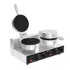 Commercial Waffle Maker - Double - Manual - 2.6kW - Shape: Round - Ø 180mm - plates with Teflon coating