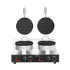 Commercial Waffle Maker - Double - Manual - 2.6kW - Shape: Round - Ø 180mm - plates with Teflon coating