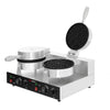 Commercial Waffle Maker - Double - Manual - 2.6kW - Shape: Round - Ø 180mm - plates with Teflon coating