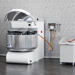 Mikser spiralny do ciasta piekarniczego - 157 litrów / 100 kg - 2 prędkości - ze stałą dzieżą - 2 silniki