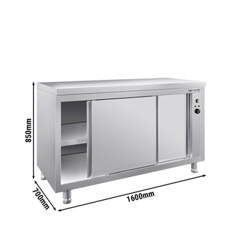 Szafka grzewcza PREMIUM - 1600x700mm - z drzwiami po obu stronach - Prime Gastro