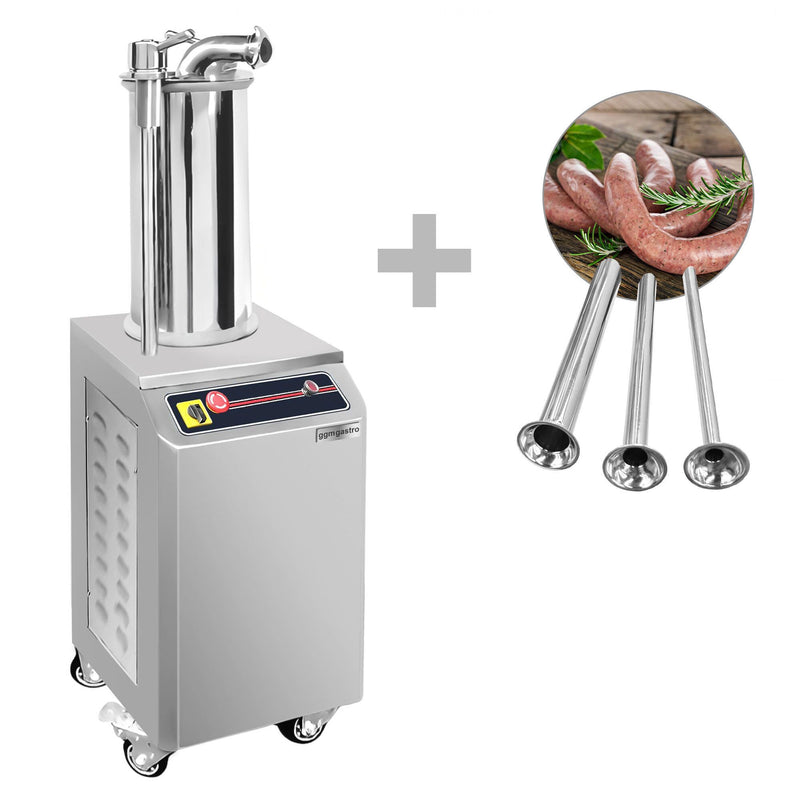 Hydrauliczna nadziewarka do kiełbas - 15 litrów - 750 W - stal nierdzewna