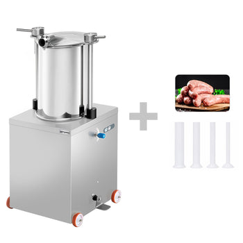 Commercial Hydraulic Sausage Filler - Vertical - 50L - 560W - Stainless Steel - incl. 4 sausage-filler nozzles