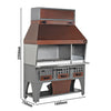 Grill – charcoal – wall-mounted – 1.6 m