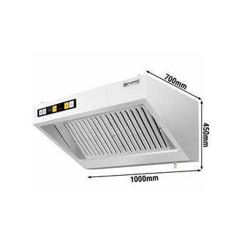 Okap ścienny z silnikiem – 1000 mm – regulator, filtr i lampa