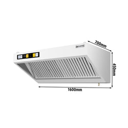 Okap ścienny z silnikiem – 1600 mm – regulator, filtr i oświetlenie