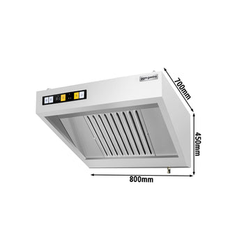 Okap ścienny z silnikiem – 800 mm – regulator, filtr i oświetlenie