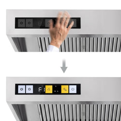 Okap ścienny z silnikiem – 1200 mm – regulator, filtr i oświetlenie