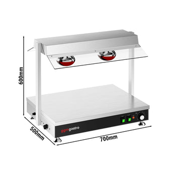 Płyta grzewcza - 1 kW - z 2 lampami grzewczymi - Prime Gastro