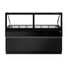 Hot Servery Counter TORONTO - 2100mm - black front - Bain Marie Top for 6x GN 1/1 - Black Granite Worktop