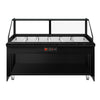 Hot Servery Counter TORONTO - 2100mm - black front - Bain Marie Top for 6x GN 1/1 - Black Granite Worktop