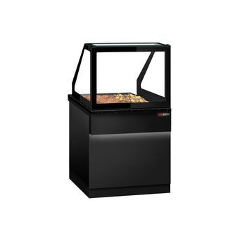 Witryna grzewcza TORONTO - 800 mm - dla 2x GN 1/1 - czarny panel przedni - blat roboczy kuchenny z czarnego granitu - Prime Gastro