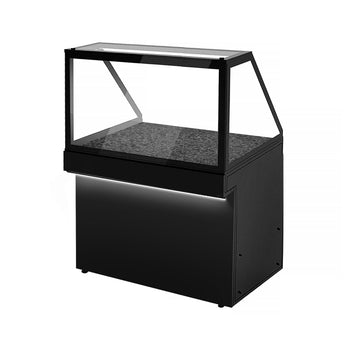 Lada chłodnicza TORONTO - 1300 mm - czarny panel przedni - oświetlenie LED - podgrzewana płyta - Prime Gastro