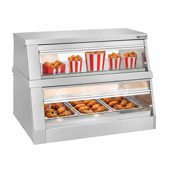 Witryna grzewcza – 1200 mm – 3,5 kW – na 3 pojemniki GN 1/1 – 2 półki – z oddzielnym sterowaniem