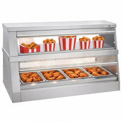 Witryna grzewcza – 1500 mm – 3,5 kW – na 4 pojemniki GN 1/1 – 2 półki – z oddzielnym sterowaniem