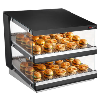 Komercjalna witryna grzewcza – 800 mm – 1,16 kW – z 2 półkami – czarna