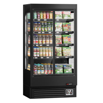 Naścienna szafa chłodnicza z izolowanymi drzwiami na zawiasach - 1002 mm - 440 litrów - z oświetleniem LED i 4 półkami - Prime Gastro