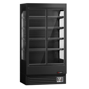 Naścienna szafa chłodnicza z izolowanymi drzwiami na zawiasach - 1002 mm - 440 litrów - z oświetleniem LED i 4 półkami - Prime Gastro