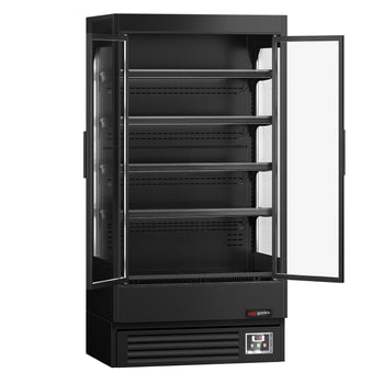 Naścienna szafa chłodnicza z izolowanymi drzwiami na zawiasach - 1002 mm - 440 litrów - z oświetleniem LED i 4 półkami - Prime Gastro