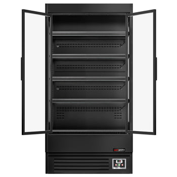 Naścienna szafa chłodnicza z izolowanymi drzwiami na zawiasach - 1002 mm - 440 litrów - z oświetleniem LED i 4 półkami - Prime Gastro