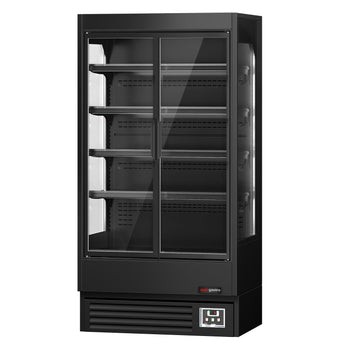 Naścienna szafa chłodnicza z izolowanymi drzwiami na zawiasach - 1002 mm - 440 litrów - z oświetleniem LED i 4 półkami - Prime Gastro