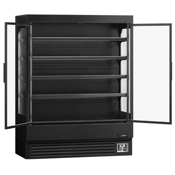 Naścienna szafa chłodnicza z izolowanymi drzwiami na zawiasach - 1585 mm - 693 l - z oświetleniem LED i 4 półkami - Prime Gastro