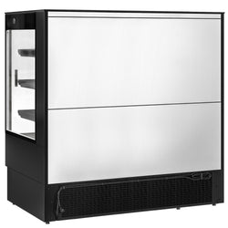 Regał chłodniczy przyścienny - 1500mm - 493L - z 2 szklanymi drzwiami przesuwnymi & 3 półek - Czarny