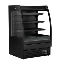 Regał chłodniczy przyścienny otwarty Plug‑In - 900mm - 216L - z 3 półek - Czarny