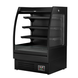 Regał chłodniczy przyścienny otwarty Plug‑In - 900mm - 216L - z 3 półek - Czarny