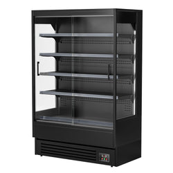 Witryna chłodnicza naścienna - 1320 mm - 595 litrów - z 2 szklanymi drzwiami przesuwnymi i 4 półkami
