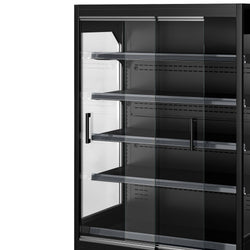 Witryna chłodnicza naścienna - 1320 mm - 595 litrów - z 2 szklanymi drzwiami przesuwnymi i 4 półkami