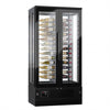 Panoramic Commercial Wine Fridge - Black - Single Zone - 450L - max. 104 bottles