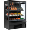 Commercial multideck display fridge - 1330mm - 370L - with 2 hinged glass doors & 2 shelves - Black