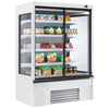Commercial multideck display fridge - 1330mm - 455L - with 2 hinged glass doors & 4 shelves - White