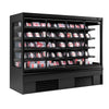 Commercial multideck display fridge - 2580mm - 910L - with 4 hinged glass doors & 4 shelves - Black